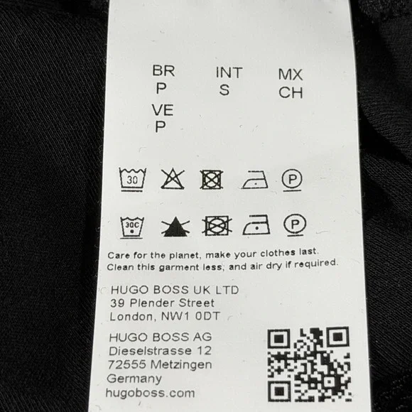 BOSS Hugo Boss Tiburt 446 Mercerised Black T-Shirt with Contrast Trim - Size S - Picture 5 of 7